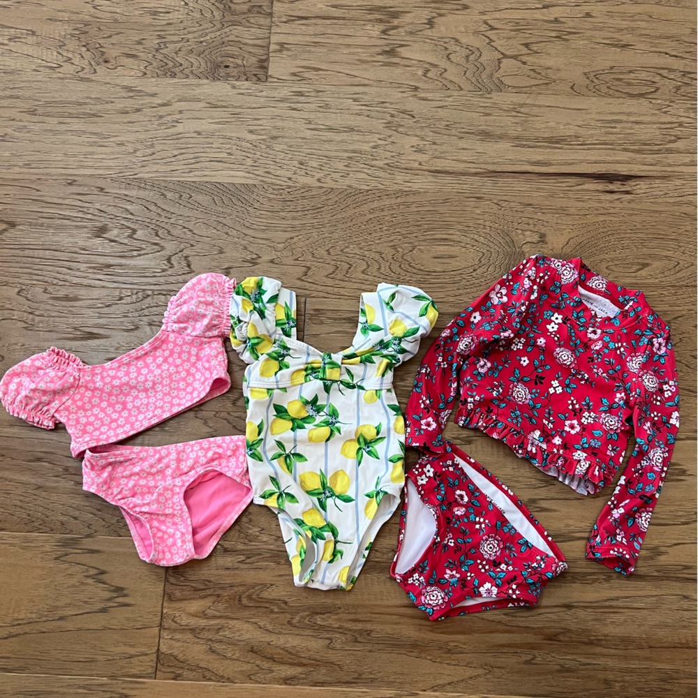 Toddler Girl Swimsuits - Set of 3 - Excellent Condition - 18-24months